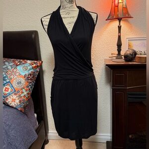 Athleta Black Wrap Mini Dress